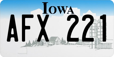 IA license plate AFX221