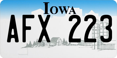 IA license plate AFX223