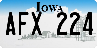 IA license plate AFX224