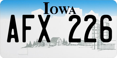 IA license plate AFX226
