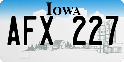 IA license plate AFX227