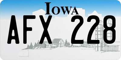 IA license plate AFX228