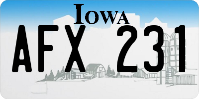 IA license plate AFX231
