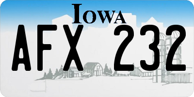 IA license plate AFX232