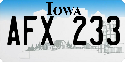 IA license plate AFX233