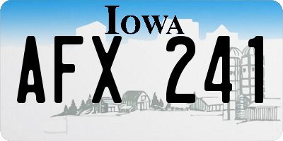 IA license plate AFX241