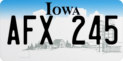 IA license plate AFX245