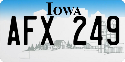 IA license plate AFX249