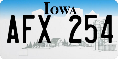 IA license plate AFX254