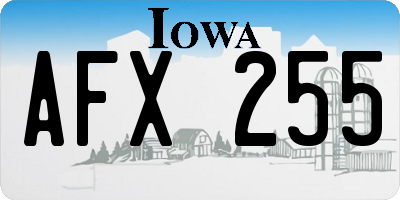 IA license plate AFX255