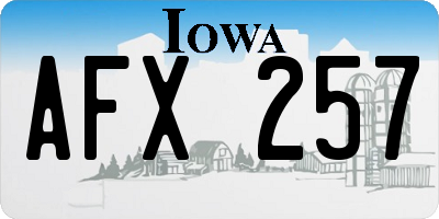 IA license plate AFX257