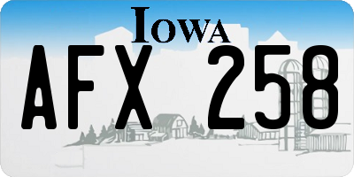 IA license plate AFX258