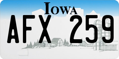IA license plate AFX259