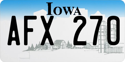 IA license plate AFX270