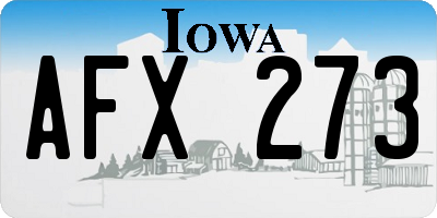 IA license plate AFX273