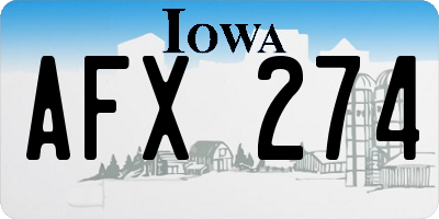 IA license plate AFX274