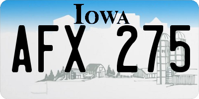 IA license plate AFX275