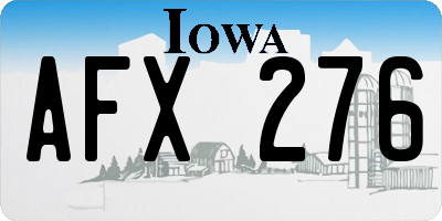 IA license plate AFX276