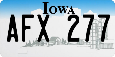 IA license plate AFX277