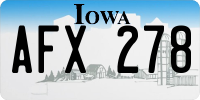 IA license plate AFX278