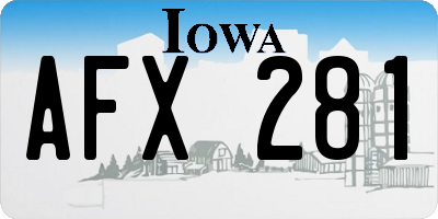 IA license plate AFX281