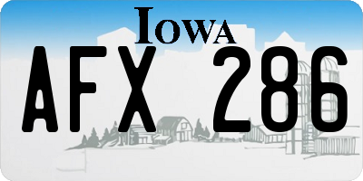 IA license plate AFX286