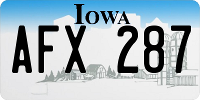 IA license plate AFX287