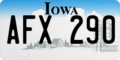 IA license plate AFX290