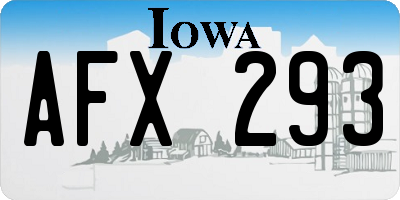 IA license plate AFX293