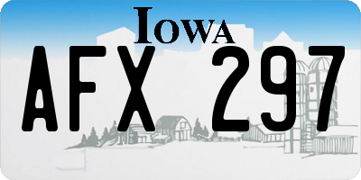 IA license plate AFX297