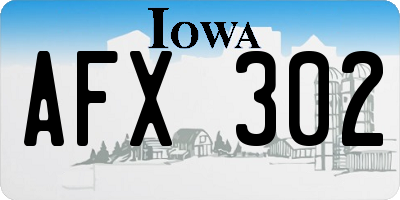 IA license plate AFX302