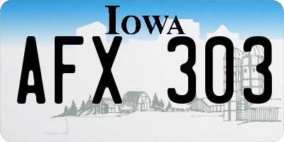 IA license plate AFX303
