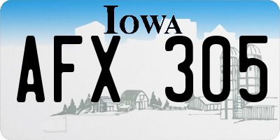 IA license plate AFX305