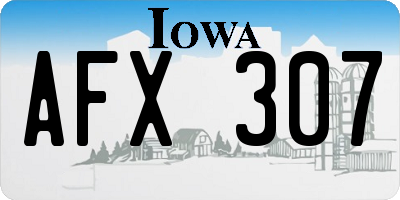 IA license plate AFX307