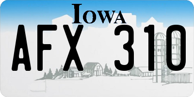 IA license plate AFX310