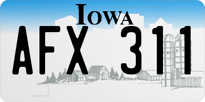 IA license plate AFX311