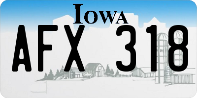 IA license plate AFX318