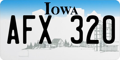 IA license plate AFX320