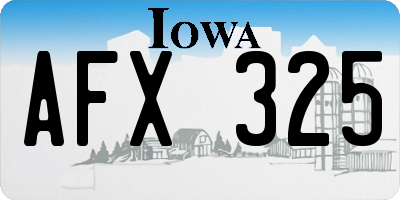 IA license plate AFX325