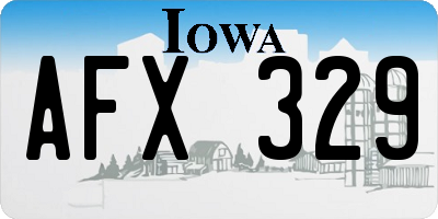 IA license plate AFX329