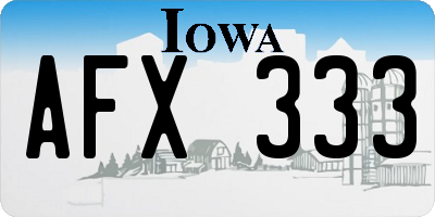 IA license plate AFX333