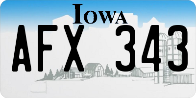 IA license plate AFX343