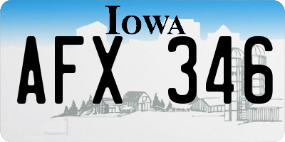 IA license plate AFX346