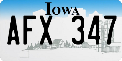 IA license plate AFX347