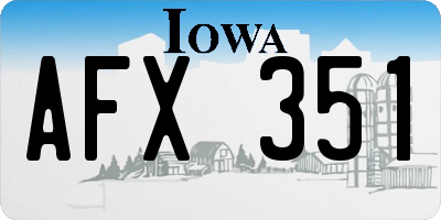 IA license plate AFX351