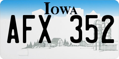 IA license plate AFX352