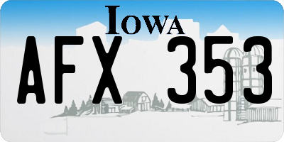 IA license plate AFX353