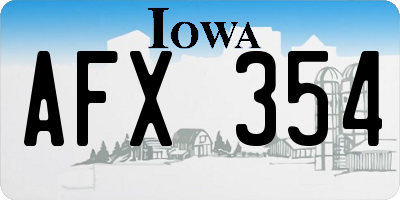 IA license plate AFX354