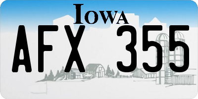 IA license plate AFX355