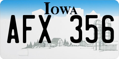 IA license plate AFX356